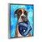 Stupell Industries Boxer and His Toy Blue Floating Frame, design by George Dyachenko